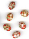 6 9mm Red Cloisonné Ovals